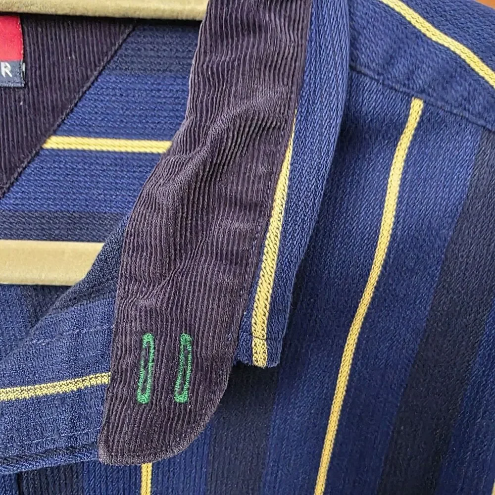 Tommy Hilfiger Striped Mens XL Button Down Shirt Blue Yellow Long Sleeve Classic - Picture 9 of 13